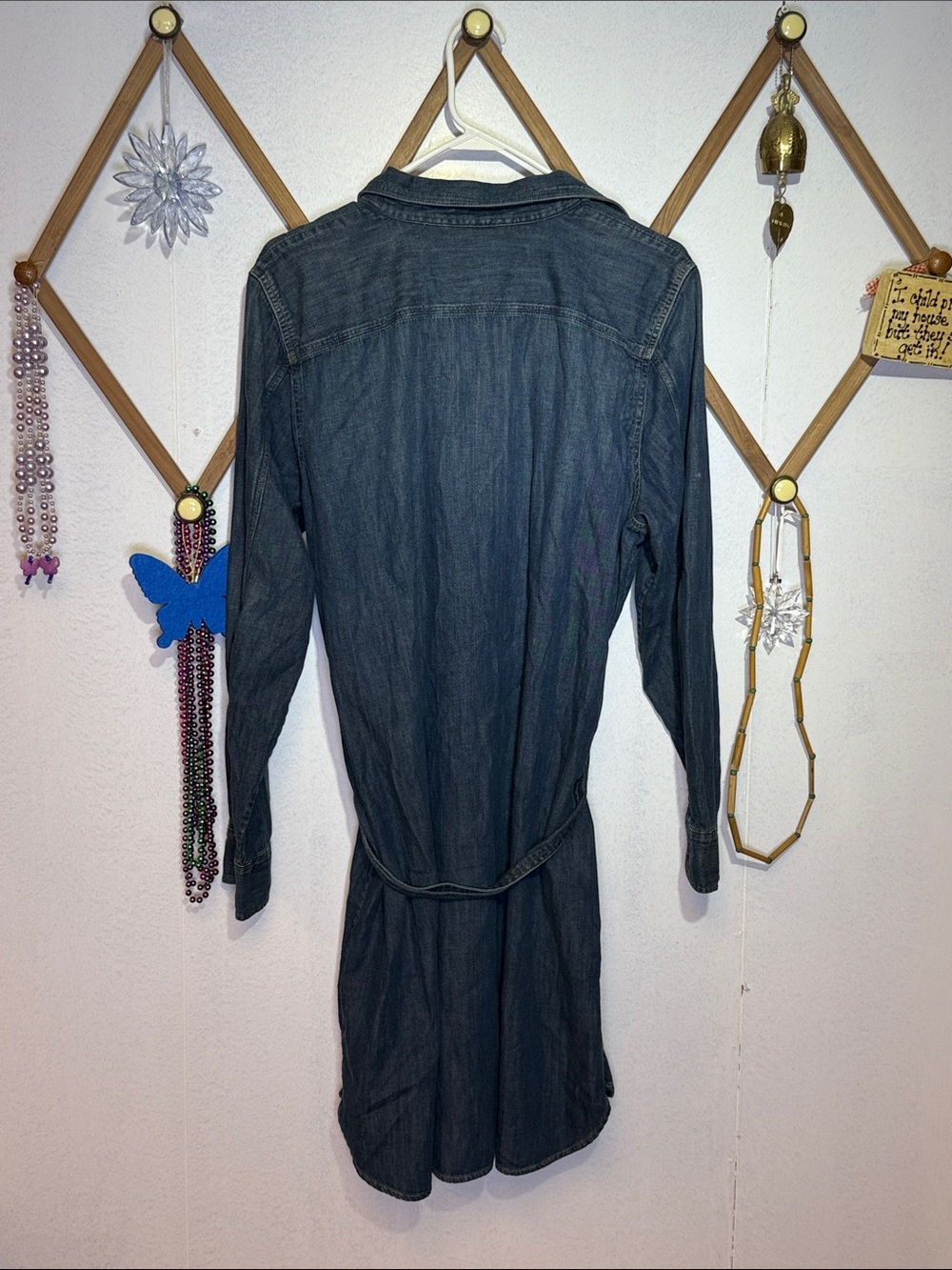 Ralph Lauren Indigo Denim Long-Sleeve Shirt Dress with Tie Waist - Picture 8 of 8